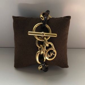 Michael Kors Tortoise and Gold chain link bracelet